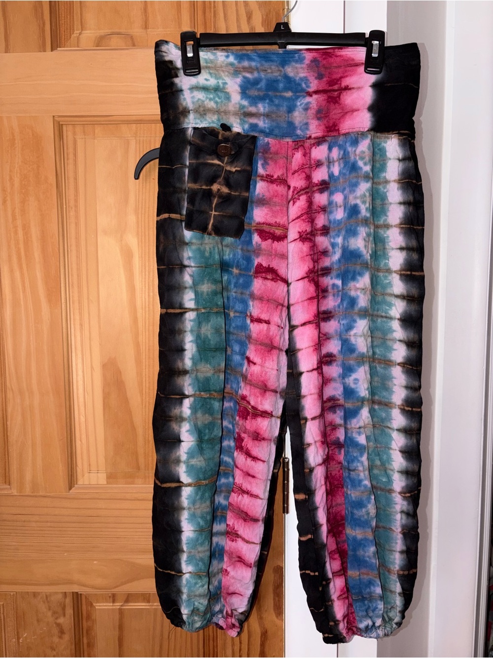 EARTHBOUND Tie-Dye Harem Pants in Pink, Blue, Green, Black